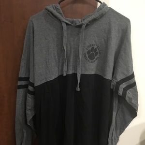 black and grey shirt